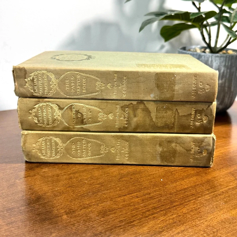 Early 1900s William Makepeace Thackeray Temple Edition Lot of 3 J M Dent Books